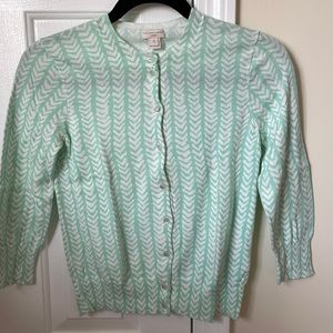 The Clare Cardigan J. Crew Size S Mint/White